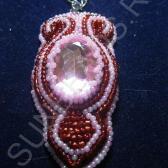 Вышивка бисером. Кулон с кабошоном